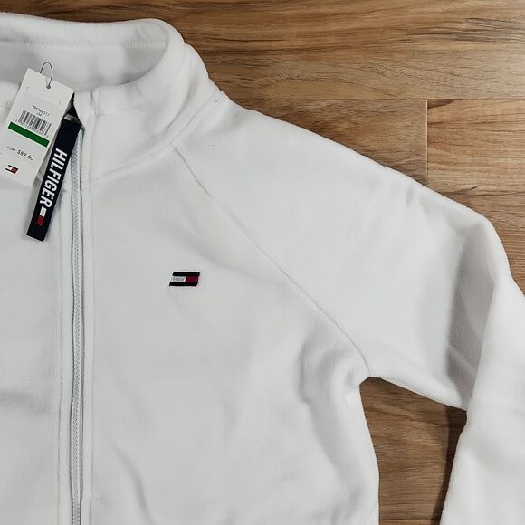 🔥NWT Tommy Hilfiger Sport Ivory Zippered Fleece Jacket Large - Picture 6 of 13